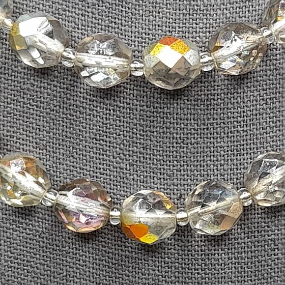 Vintage AB Glass Bead Necklace 30\